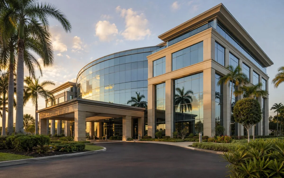 Illustrative modern office property in South Florida